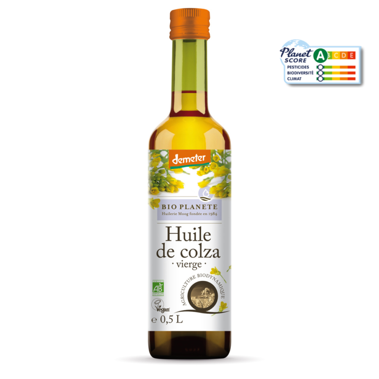 Huile de colza vierge Demeter BIO PLANÈTE issue de l'agriculture biodynamique