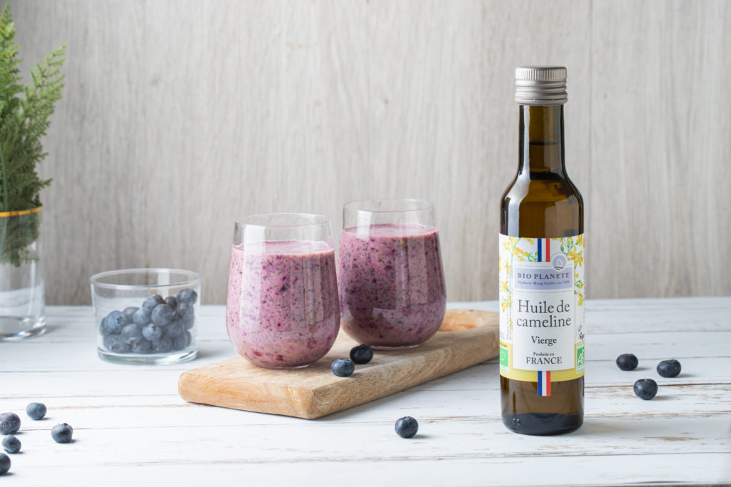 Smoothie myrtilles huile de cameline BIO PLANÈTE